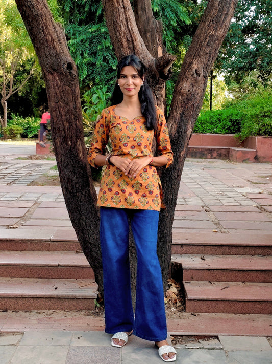 Geet Mustard yellow kurti